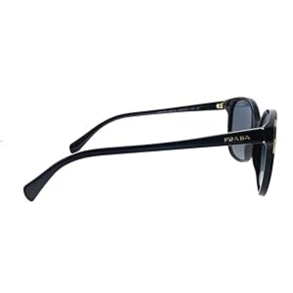 160 NWT - Prada Conceptual PR 01OS 1AB5W1 Black Plastic Square Sunglasses Grey